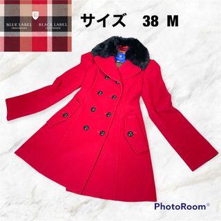 ブルーレーベルクレストブリッジ(BLUE LABEL CRESTBRIDGE)の美品✨ブルーレーベルクレストブリッジ✨ファーメルトンコート✨ノバチェック✨韓国(ロングコート)