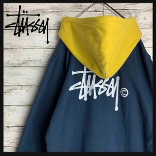 ステューシー(STUSSY)の【希少XLサイズ】ステューシー　パーカー　バイカラー　両面ロゴ　即完売　入手困難(パーカー)