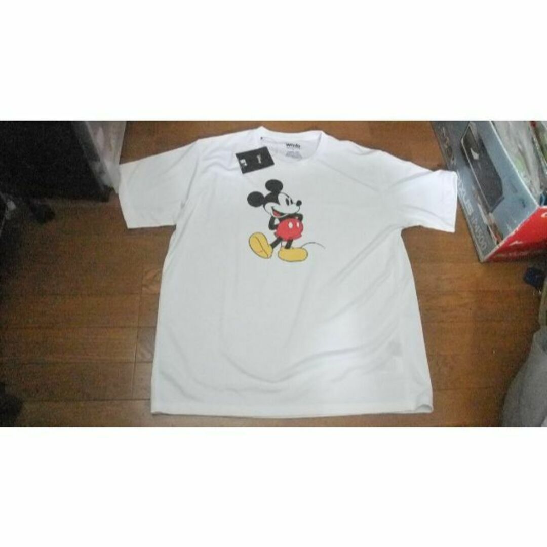 3L 白 王道 新品 ディズニー ミッキー コラボ ジャージ素材 Tシャツ