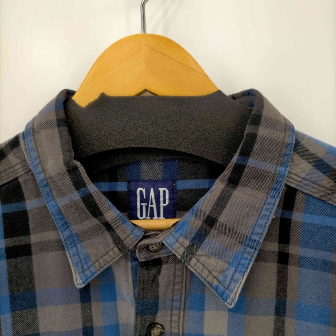 old GAP ブロックチェックシャツ デカタグ 80s 90s リネンコットン