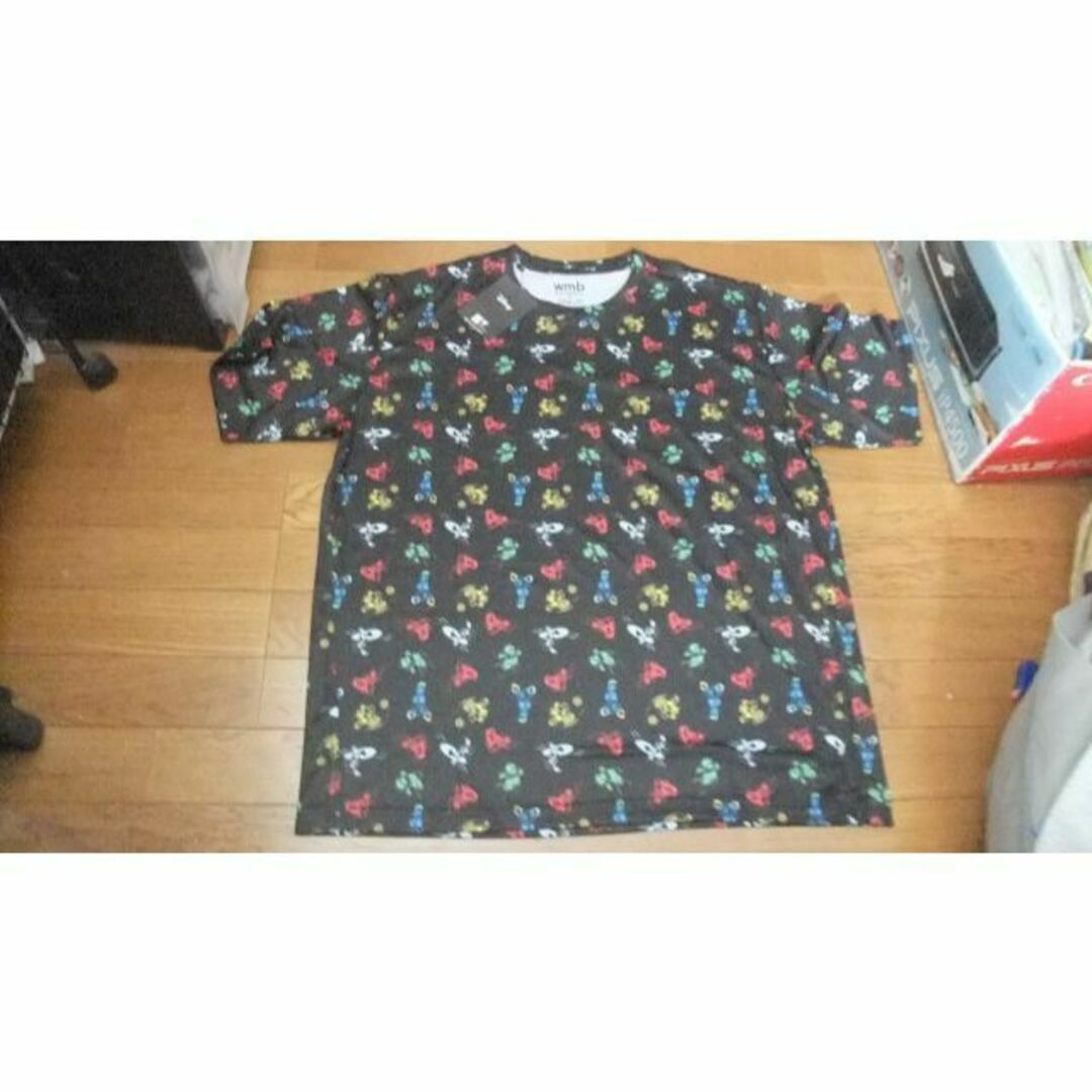 Disney(ディズニー)の総柄 ジャージ素材 新品 ディズニー disney ミッキー Tシャツ 3L 黒 メンズのトップス(Tシャツ/カットソー(半袖/袖なし))の商品写真