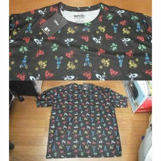 ディズニー(Disney)の総柄 ジャージ素材 新品 ディズニー disney ミッキー Tシャツ 3L 黒(Tシャツ/カットソー(半袖/袖なし))