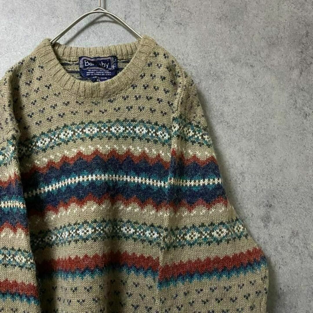 90s vintage 総柄ニット セーター メンズ XL 個性派 Y3