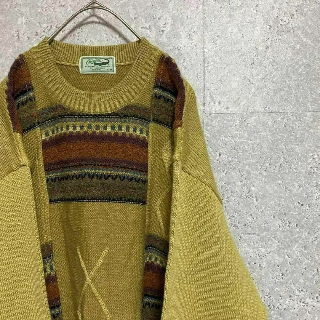 90S vintage 柄ニット メンズ M 個性派 菅田将暉 奇抜
