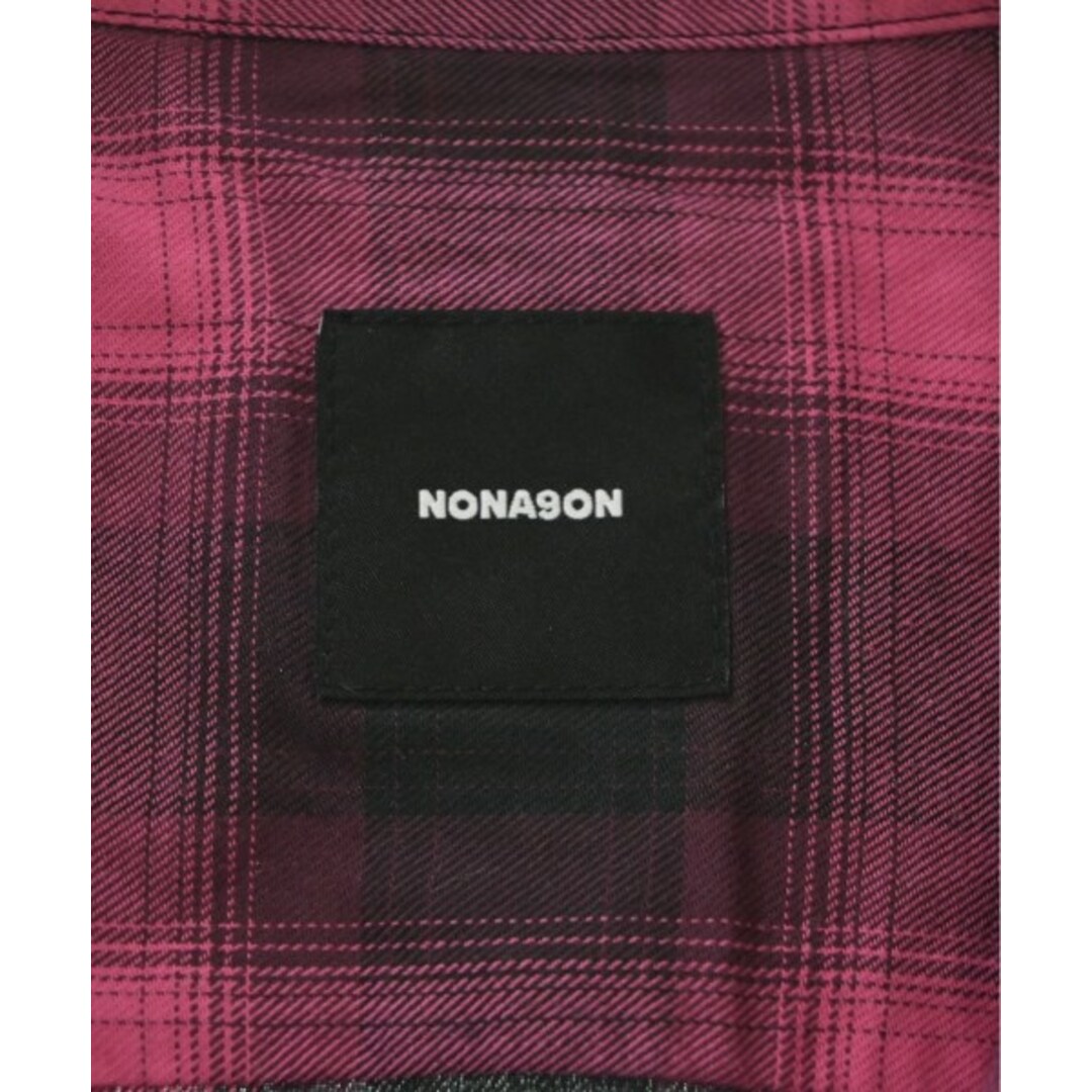 NONA9ON ノナゴン カジュアルシャツ 2(M位) ピンクx黒(チェック) 【古着】【中古】 メンズのトップス(シャツ)の商品写真
