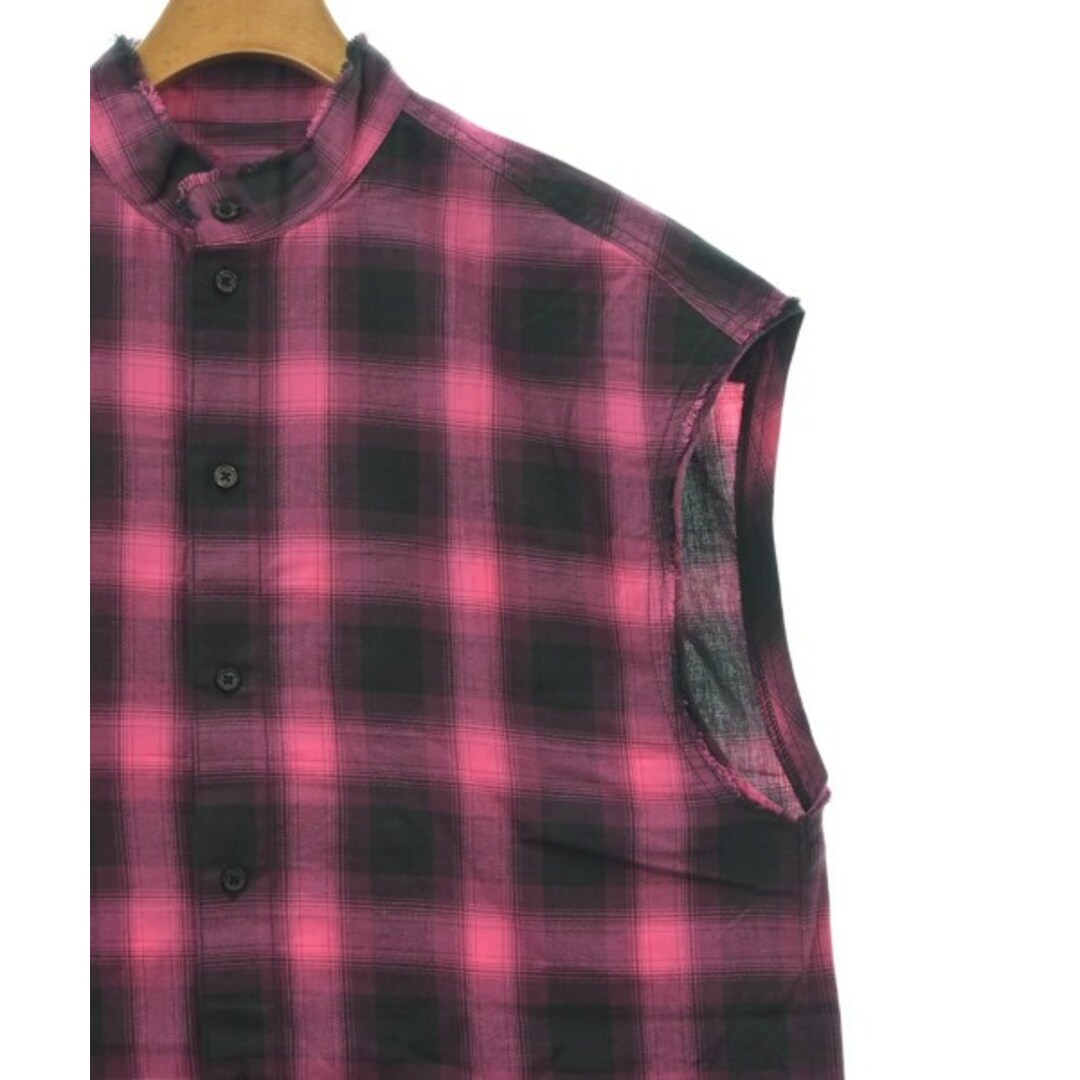 NONA9ON ノナゴン カジュアルシャツ 2(M位) ピンクx黒(チェック) 【古着】【中古】 メンズのトップス(シャツ)の商品写真