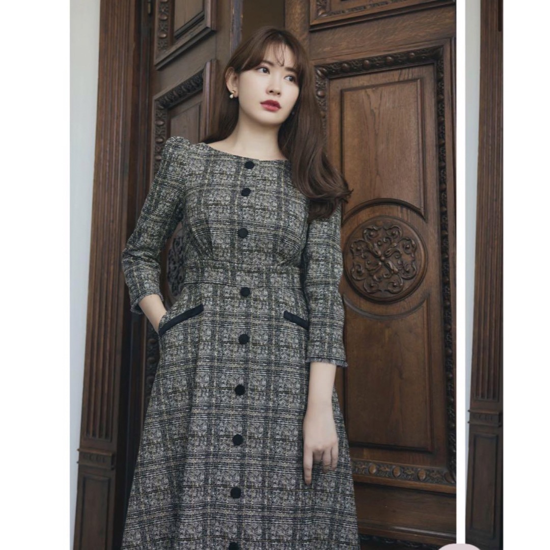 新品未使用 herlipto Classic Tweed Midi Dress