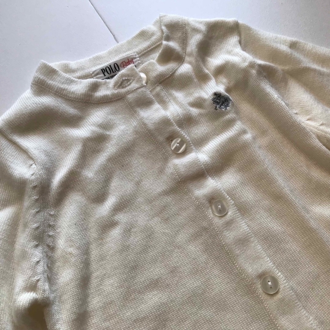 POLO RALPH LAUREN(ポロラルフローレン)のカーディガン　オフホワイト　80 POLO baby キッズ/ベビー/マタニティのベビー服(~85cm)(カーディガン/ボレロ)の商品写真