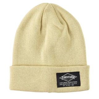 スラッシャー(THRASHER)の[スラッシャー] ニットキャップ (折り返しで2WAY仕様) ニット帽 ベージュ(ニット帽/ビーニー)