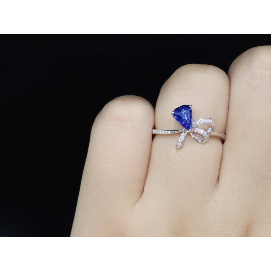 天然 ロイヤルブルーサファイア ダイヤ リング1.02ct k18 f レディースのアクセサリー(リング(指輪))の商品写真