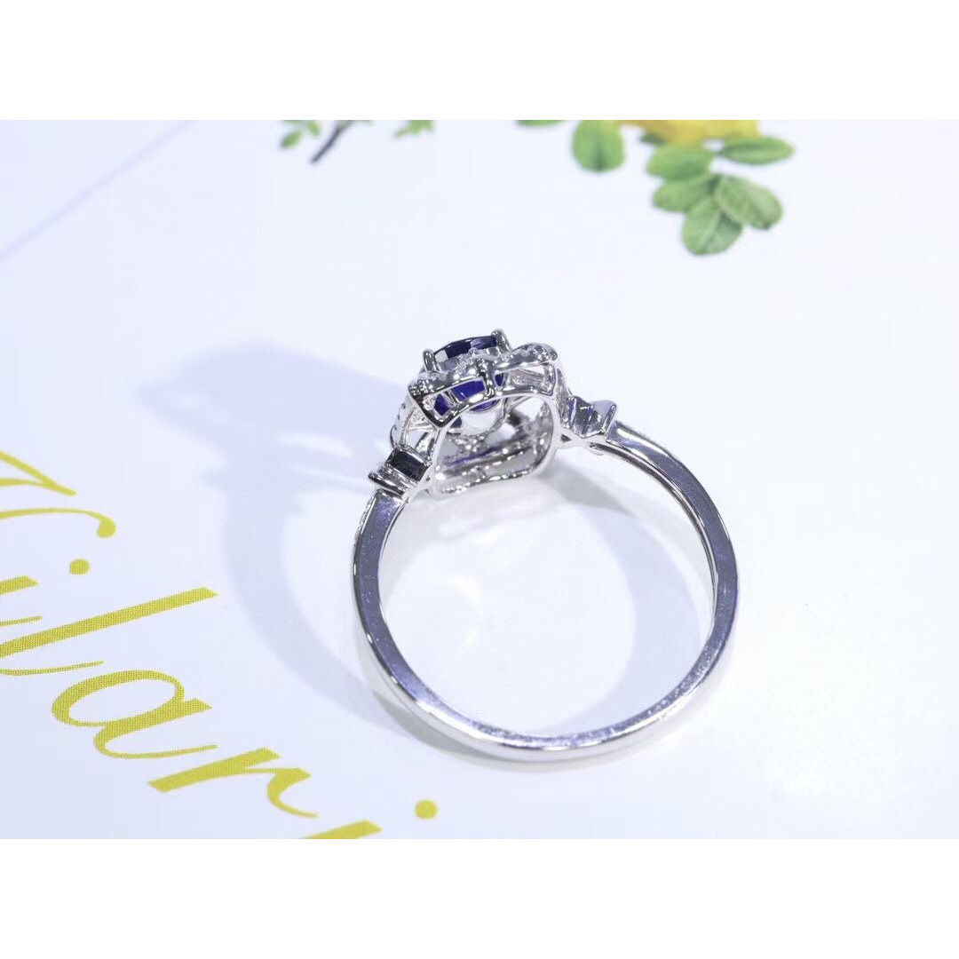 天然 ロイヤルブルーサファイア ダイヤ リング1.08ct k18 f3 レディースのアクセサリー(リング(指輪))の商品写真