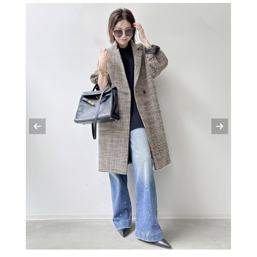 アパルトモン　Check W Coat   チェックダブルコートapstudio