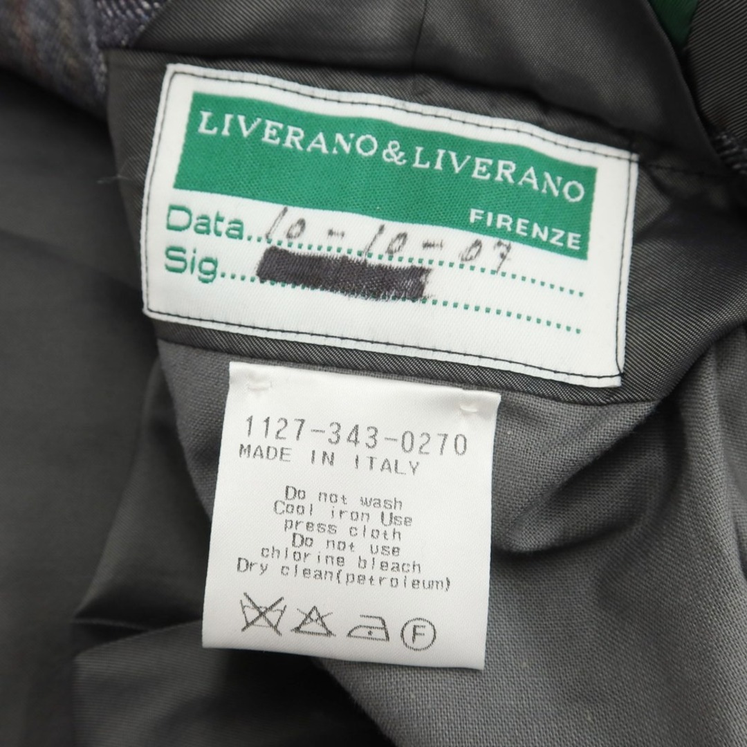 リベラーノ&リベラーノ LIVERANO&LIVERANO ウール ヘリンボーン 3B セットアップ スーツ グレー【サイズ記載なし（XL位）】【メンズ】