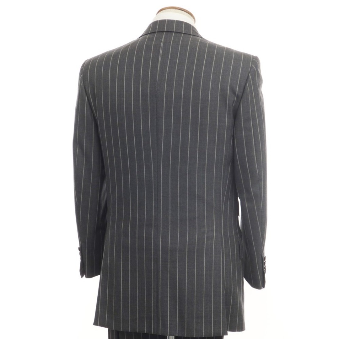 【中古】ブリオーニ Brioni ウール 3ピース ストライプ 3B セットアップ スーツ グレー【サイズ記載なし（L位）】【メンズ】