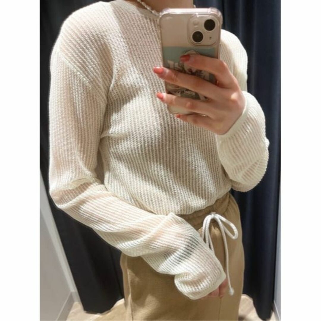 moussy(マウジー)のMOUSSY♡ MESH KNIT TOP レディースのトップス(カットソー(長袖/七分))の商品写真