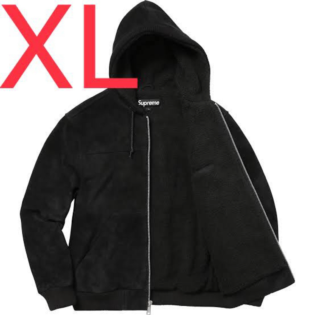 Supreme Hooded Suede Work Jacket Blackメンズ