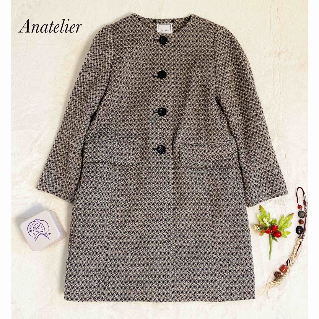 ⁑ Anatelier ⁑ フォックスファー付き ロングコート ファーなし♭