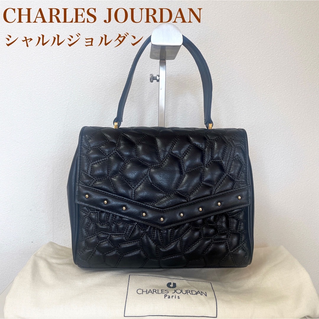 CHARLES JOURDAN シャルルジョルダン ハンドバッグ ブラック