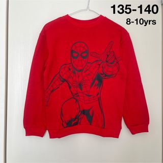 エイチアンドエム(H&M)の新品▪️H&M スパイダーマン　裏起毛スウェットトレーナー★135 140 赤(ニット)