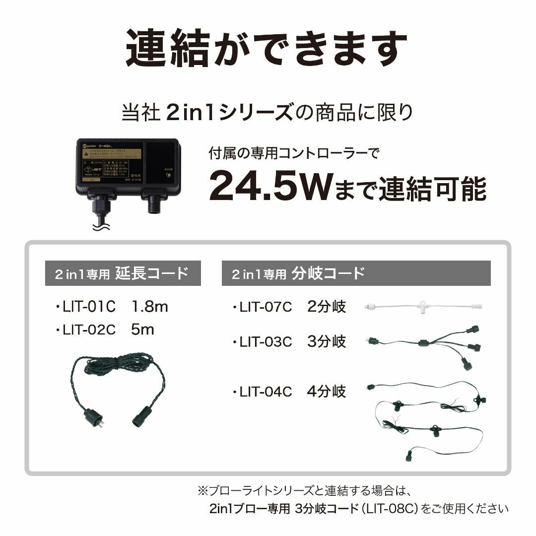 【色: ホワイト&ブルー】タカショー イルミネーション ロングカーテン 250球