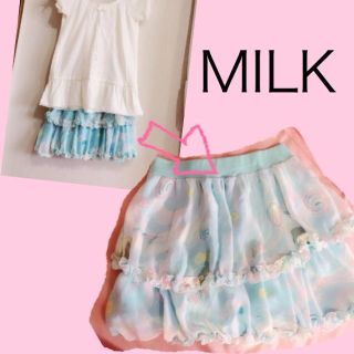 ミルク(MILK)のcandy柄 スカート*ふわふわ*(ミニスカート)