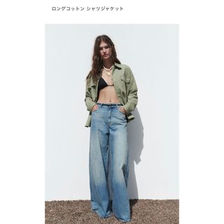 ザラ(ZARA)のZARA  ロングコットンシャツジャケット(シャツ/ブラウス(長袖/七分))