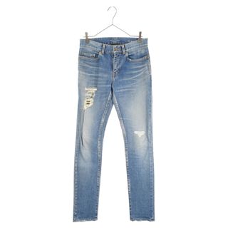 サンローラン(Saint Laurent)のSAINT LAURENT PARIS サンローランパリ 19SS Stretch skinny distressed denim pants ストレッチスキニーダメージデニムパンツ インディゴブルー 578962 YA507(デニム/ジーンズ)