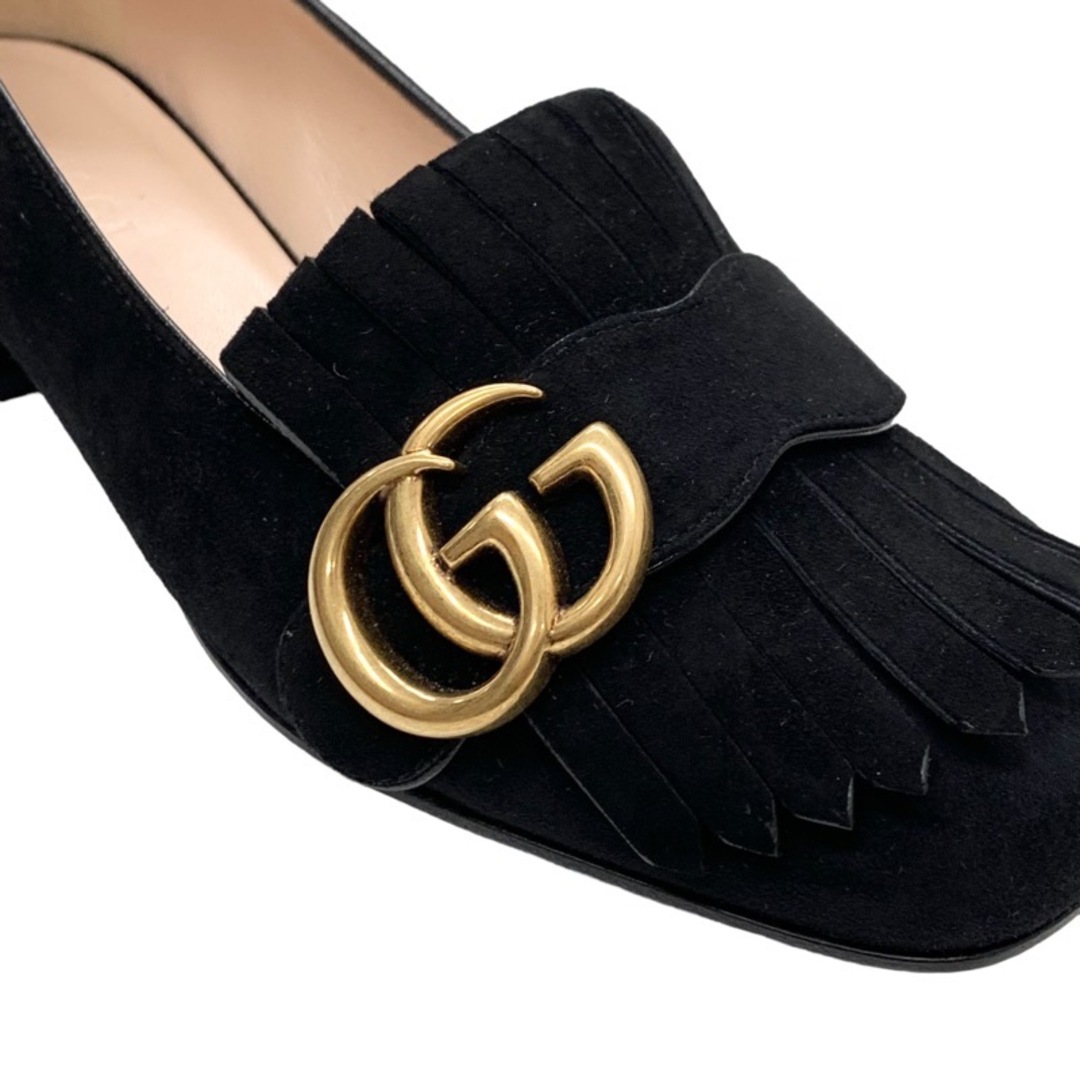Gucci(グッチ)の未使用 グッチ GUCCI ダブルG GGマーモント パンプス 靴 シューズ フリンジ スエード ブラック 黒 レディースの靴/シューズ(ハイヒール/パンプス)の商品写真