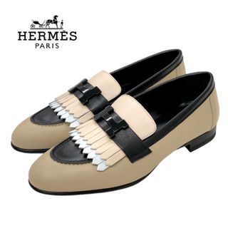 未使用 エルメス HERMES ケネディ ローファー 革靴 モカシン フラットシューズ 靴 シューズ レザー バイカラー