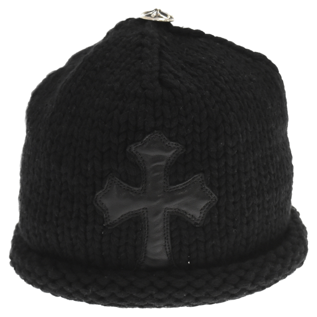 CHROME HEARTS クロムハーツ BEANIE CASH レザークロスパッチカシミヤビーニー クロスボール