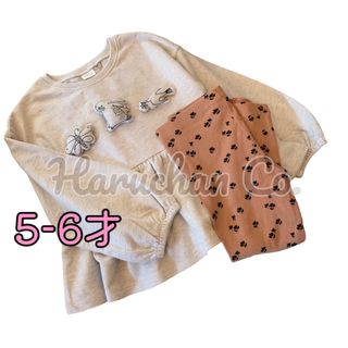 ネクスト(NEXT)の●未使用●5-6才　うさぎワッペン　スウェットトップス　レギンス　セット(Tシャツ/カットソー)