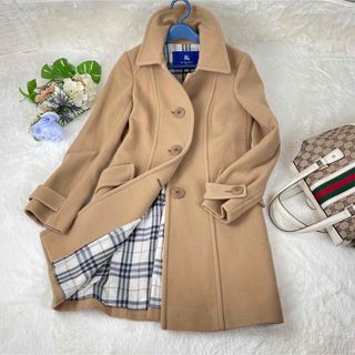 バーバリーブルーレーベル(BURBERRY BLUE LABEL)の美品  バーバリーブルーレーベルロングコート  キャメル  38(ロングコート)