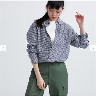 ユニクロ(UNIQLO)の【試着のみ】フランネルチェックシャツ（ボタンダウンカラー・長袖）(シャツ/ブラウス(長袖/七分))