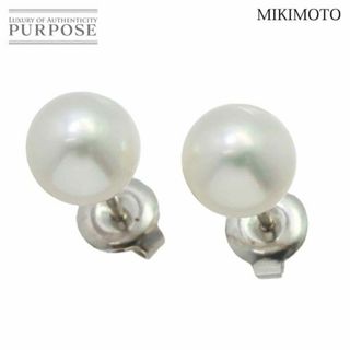 ミキモト MIKIMOTO アコヤ真珠 7.8mm ピアス K18 WG ホワイトゴールド 750 パール VLP 90199184