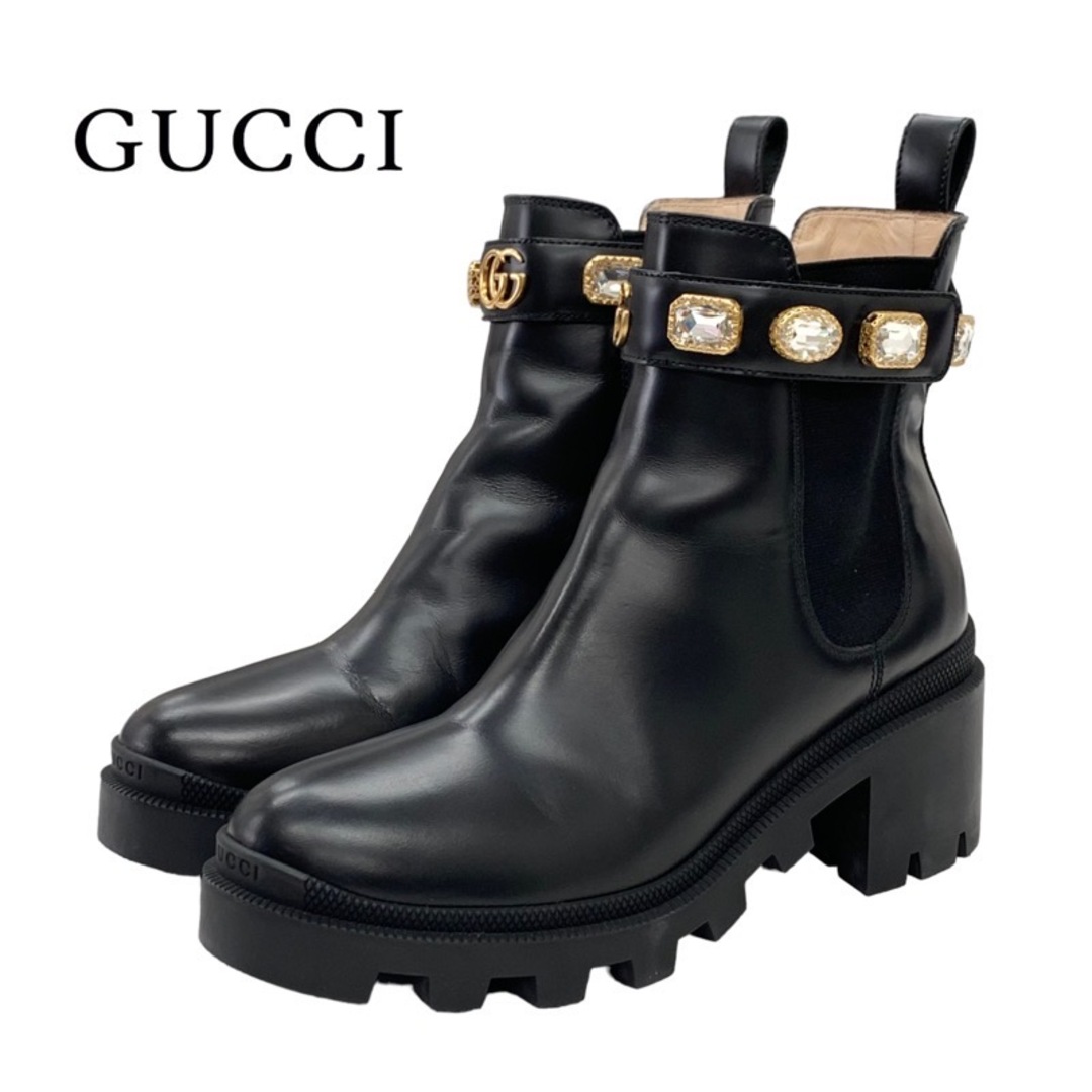 Gucci(グッチ)のグッチ ブーツ ショートブーツ レザー ブラック レディースの靴/シューズ(ブーツ)の商品写真