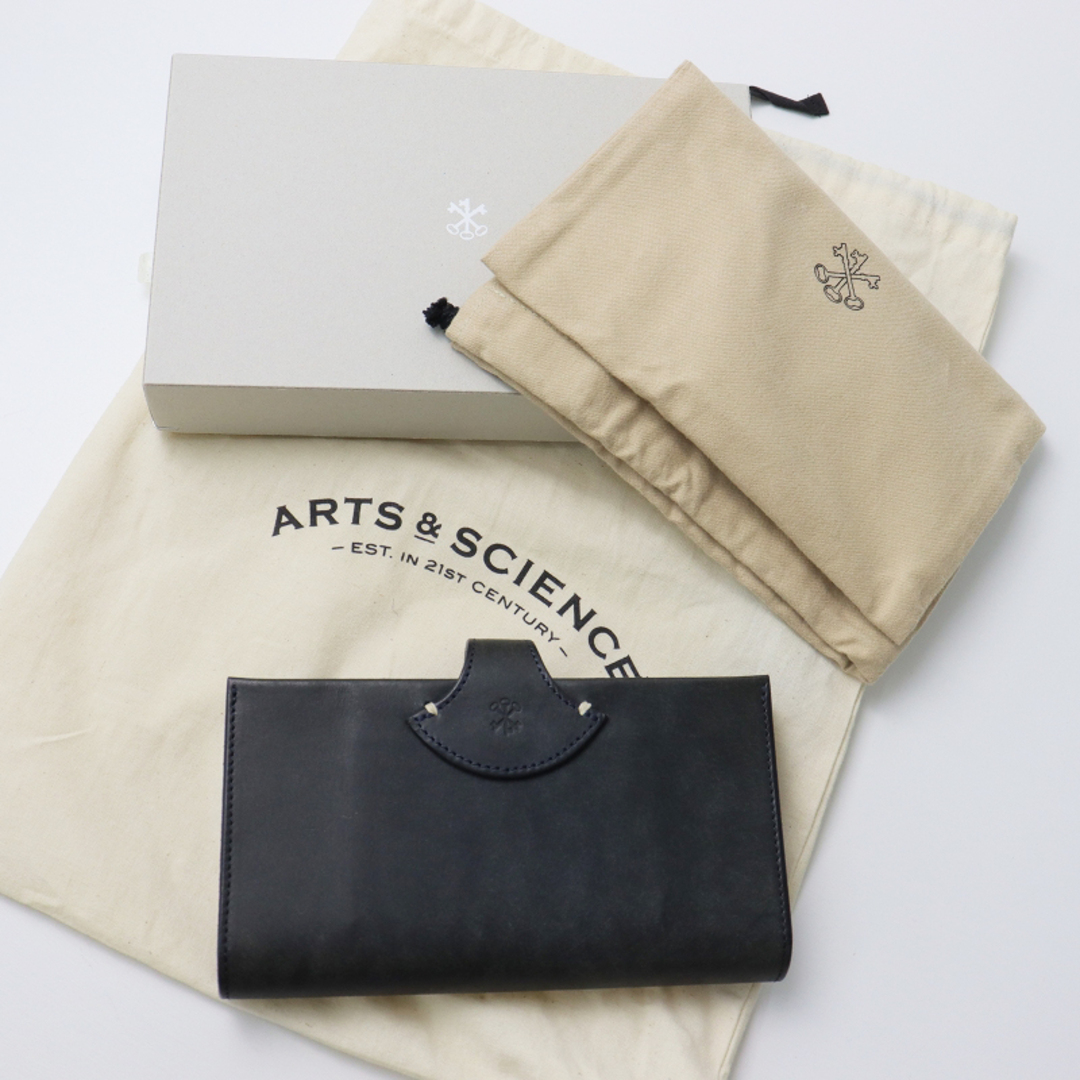 新品 未使用 定価6.1万 アーツ&サイエンス ARTS&SCIENCE Jabara long wallet カーフレザー ウォレット ロング/ネイビー【2400013580168】