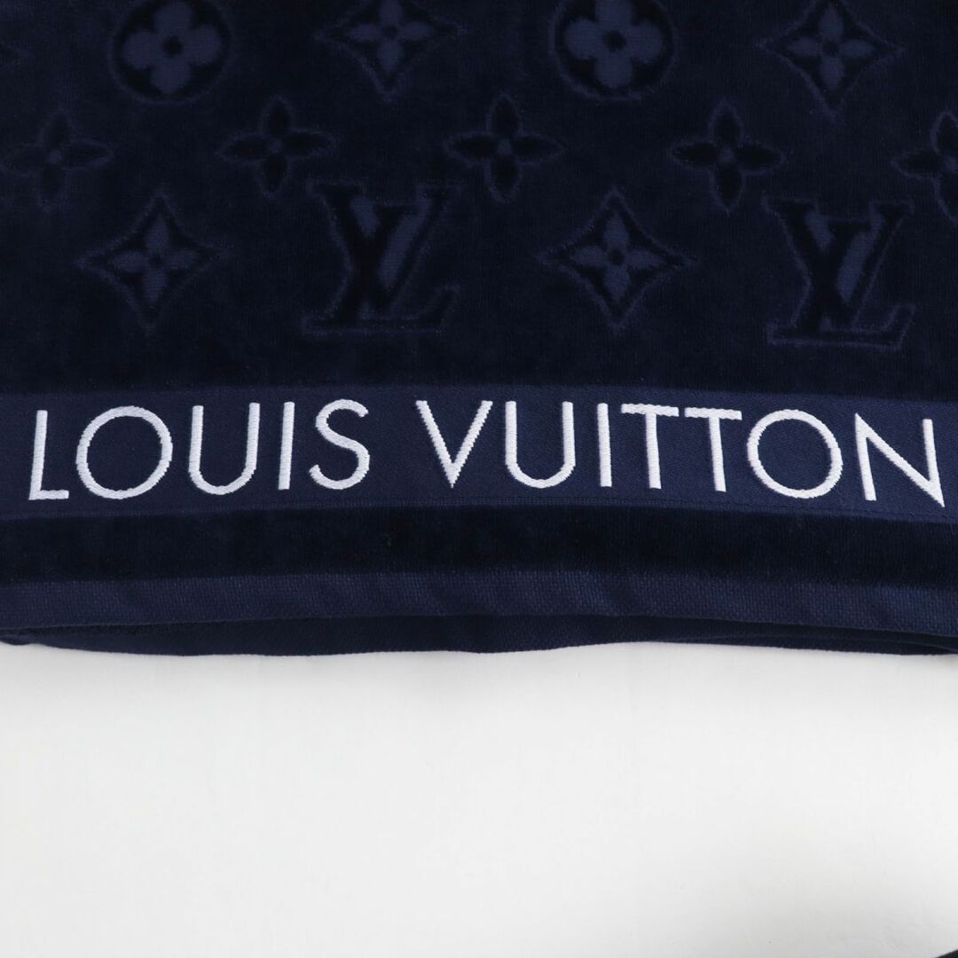 LOUIS VUITTON モノグラム ビーチタオル ルイヴィトン 黒大判 LV