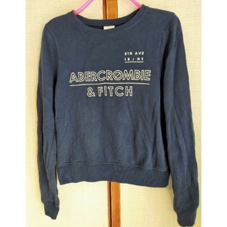 アバクロンビーアンドフィッチ(Abercrombie&Fitch)の【美品】アバクロンビー&フィッチ トレーナー 裏起毛 スウェット ネイビー紺色(トレーナー/スウェット)