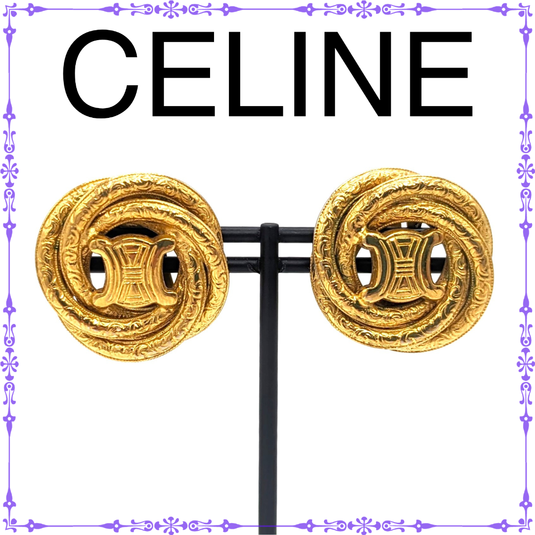 celine - 【希少品】 セリーン マカダム トリオンフ ロゴ クリップ式 ...