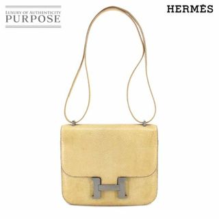 エルメス(Hermes)のエルメス HERMES コンスタンス3 ミニ 18 ショルダー バッグ リザード ベージュ ルテニウム 金具 VLP 90212287(ショルダーバッグ)