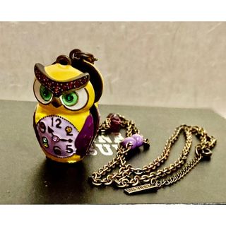 アクセサリーANNA SUI ネックレス　フクロウ　マトリョーシカ　ロケットペンダント　レア