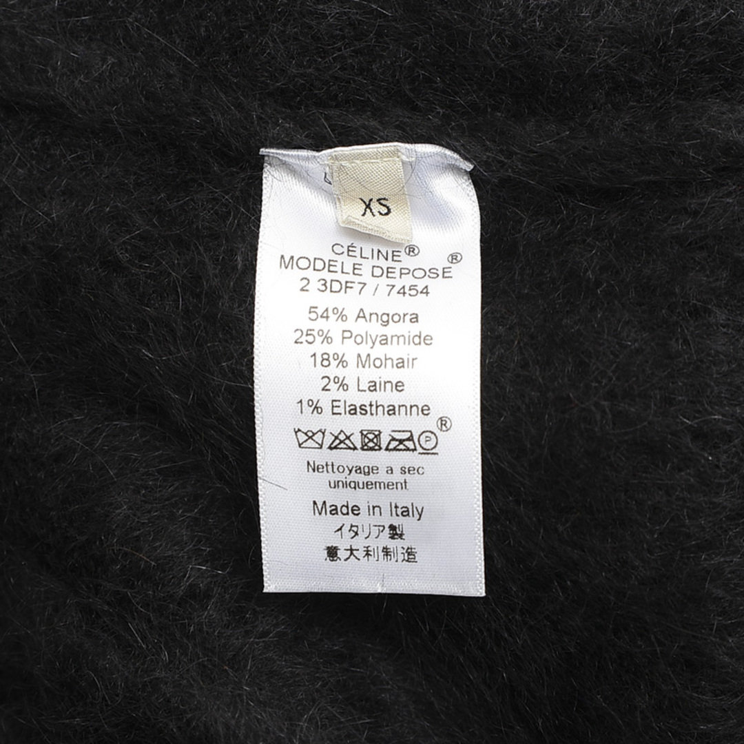 セリーヌ モヘアニット クルーネック セーター ブラック XSサイズ約49cm袖丈
