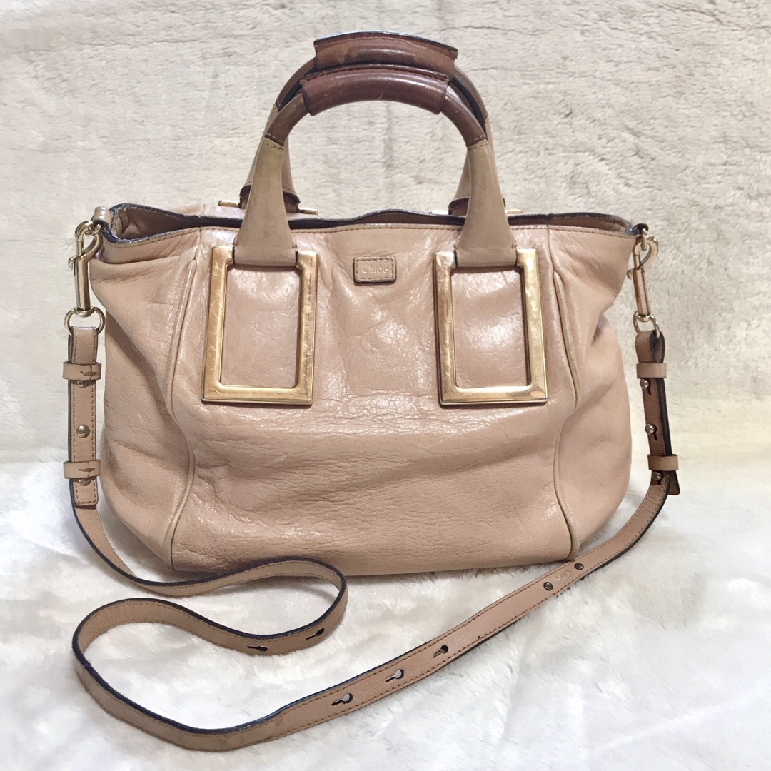 Chloe クロエ エテル 2way トートバッグ ショルダーバッグ ベージュ