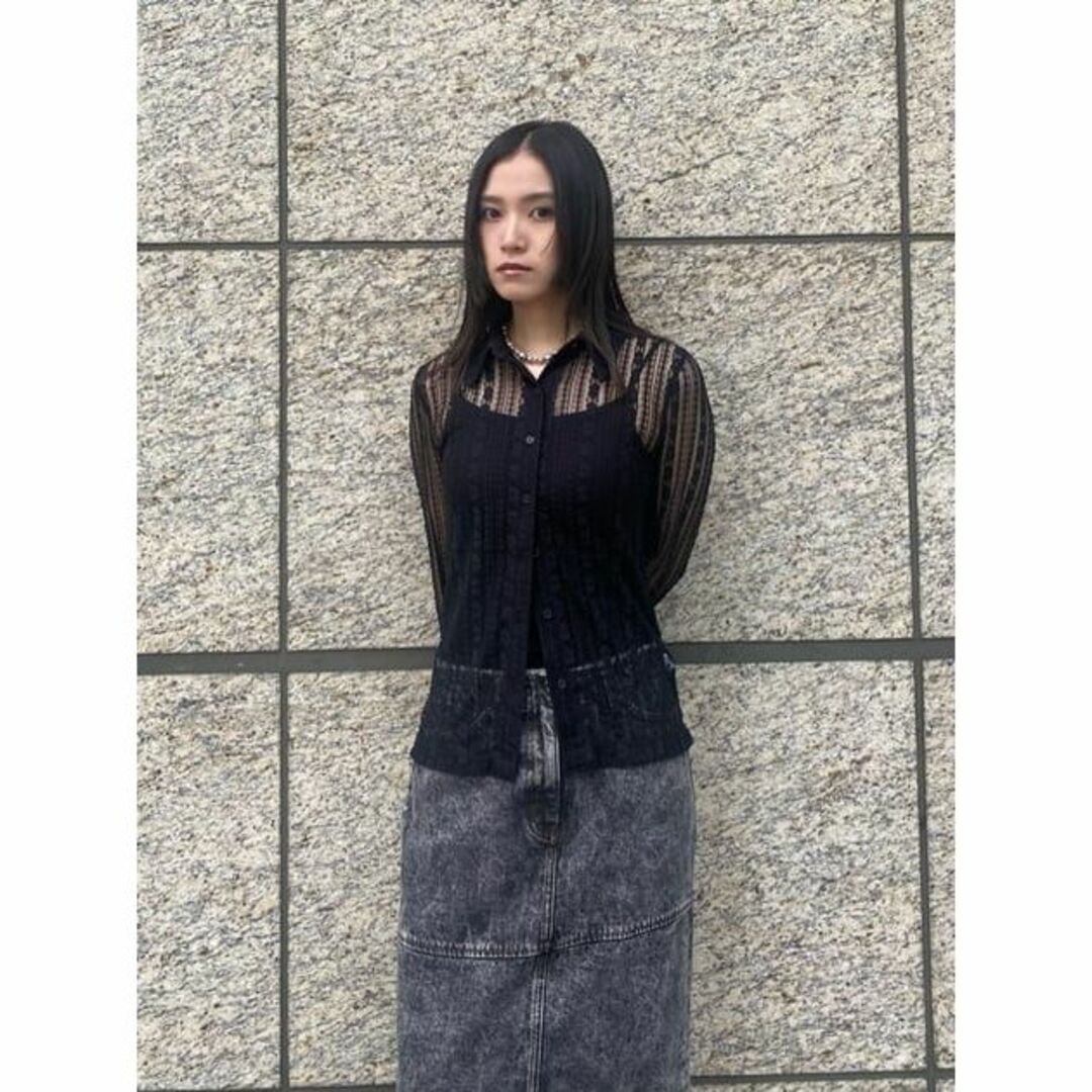 moussy(マウジー)のMOUSSY♡SHEER LACE SHIRT BLOUSE レディースのトップス(カットソー(長袖/七分))の商品写真