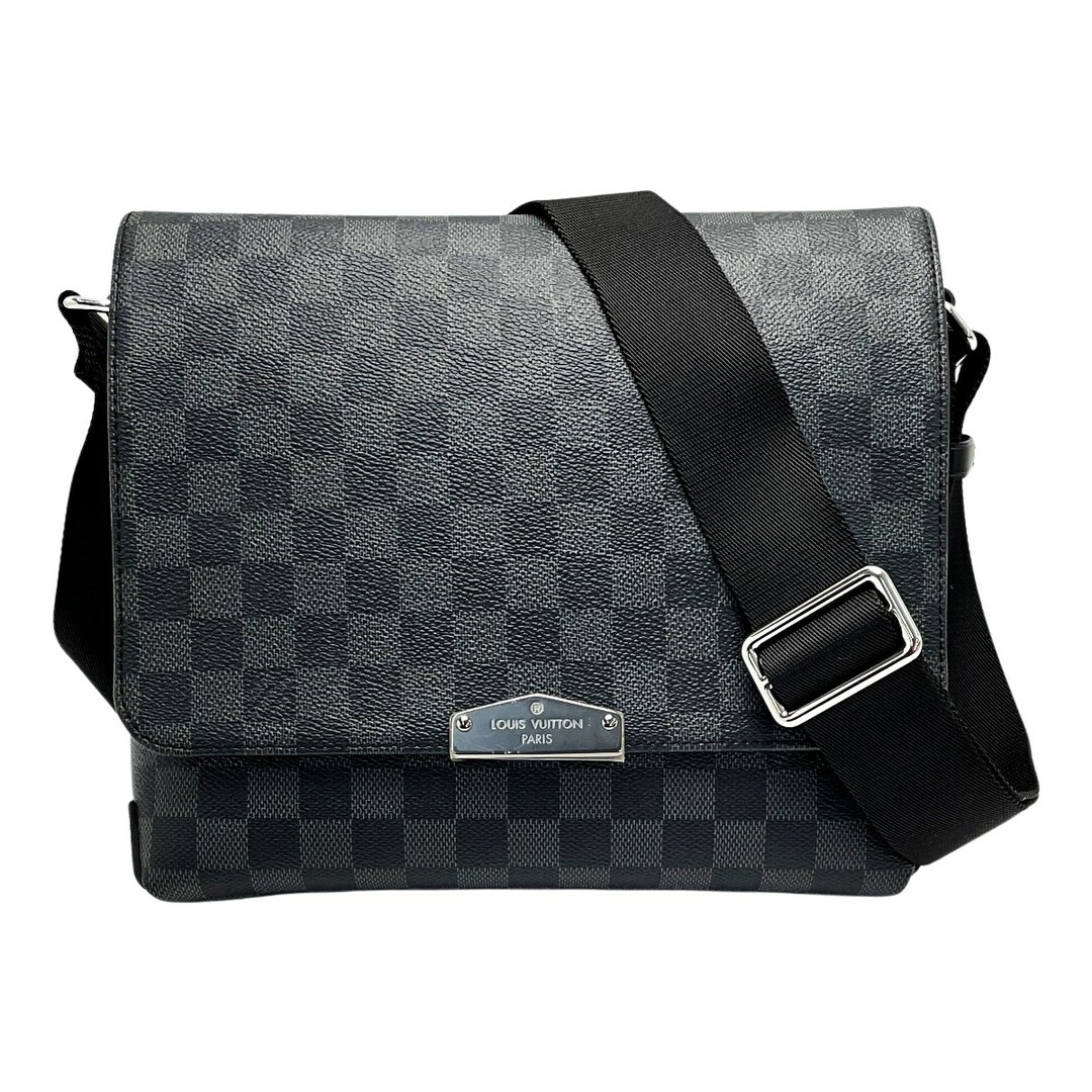 ☆☆LOUIS VUITTON ルイヴィトン ダミエ・グラフィット ディスクリクトPM N40349 ブラック×グレー ショルダーバッグ メンズ  箱・布袋有