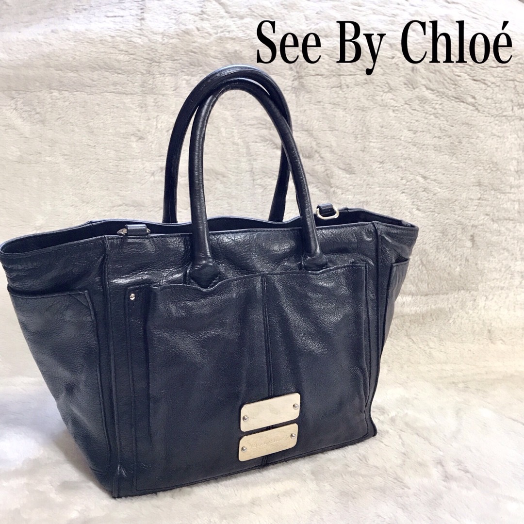 SEE BY CHLOE - Chloe シーバイクロエ オールレザー トートバッグ ...