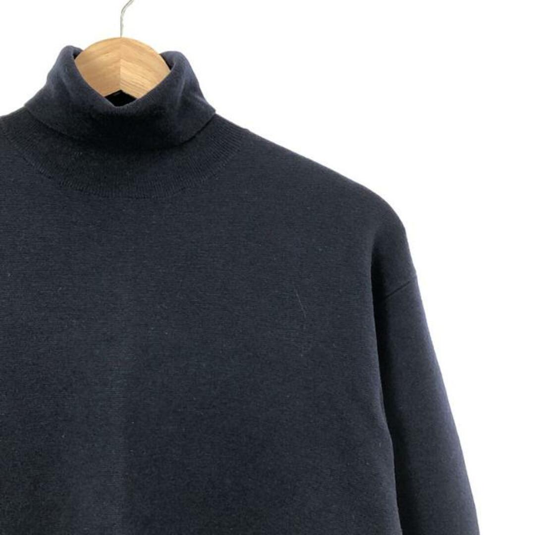 【新品】 6(ROKU) / ロク | 2022AW | COTTON WOOL TURTLE NECK KNIT コットン ウール タートルネック  ニット | F | ネイビー | レディース