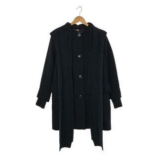 ステラマッカートニー(Stella McCartney)のSTELLA McCARTNEY / ステラマッカートニー | ニットフードストール付 ロングコート | 38 | ネイビー | レディース(その他)