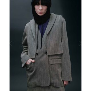 Ameri / CONVERTIBLE HERRINGBONE JACKET S