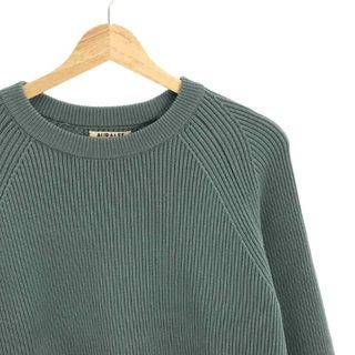 オーラリー(AURALEE)のAURALEE / オーラリー | SUPER FINE WOOL RIB KNIT RAGLAN P/O スーパーファインウール リブニット | 1 | ブルーグレー | レディース(ニット/セーター)